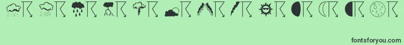 Weather Font – Black Fonts on Green Background