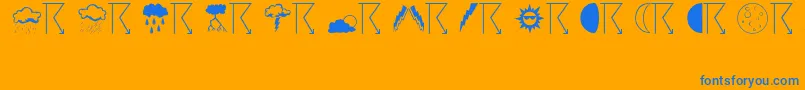 Weather Font – Blue Fonts on Orange Background