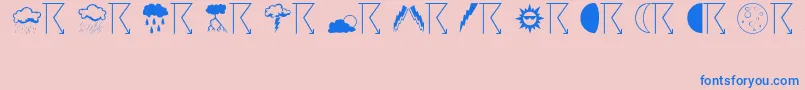Weather Font – Blue Fonts on Pink Background