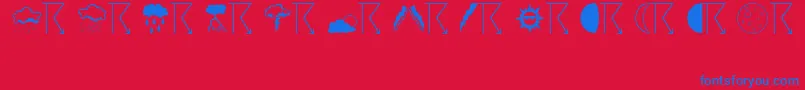 Weather Font – Blue Fonts on Red Background