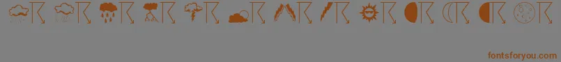 Weather Font – Brown Fonts on Gray Background