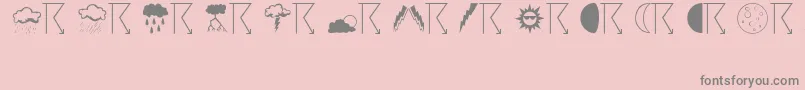 Weather Font – Gray Fonts on Pink Background