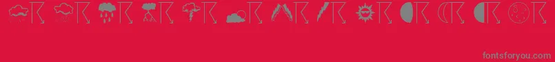 Weather Font – Gray Fonts on Red Background