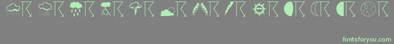 Weather Font – Green Fonts on Gray Background
