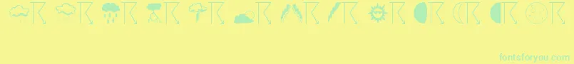 Weather Font – Green Fonts on Yellow Background