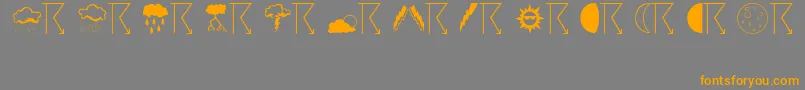 Weather Font – Orange Fonts on Gray Background