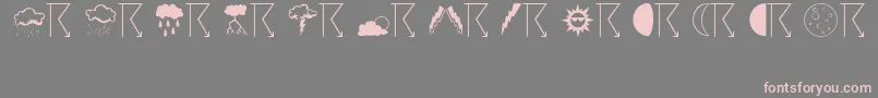 Weather Font – Pink Fonts on Gray Background