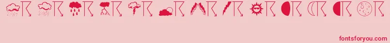 Weather Font – Red Fonts on Pink Background
