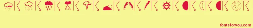 Weather Font – Red Fonts on Yellow Background