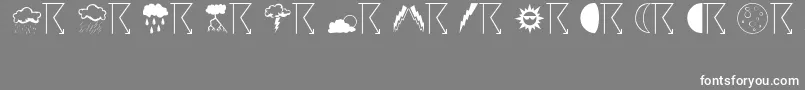 Weather Font – White Fonts on Gray Background