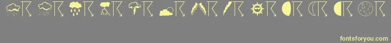 Weather Font – Yellow Fonts on Gray Background