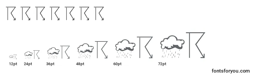 Größen der Schriftart Weather