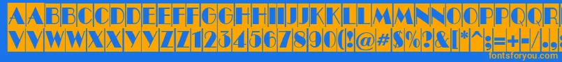 More about ABenttitulcmnr Font ABenttitulcmnr Font – Orange Fonts on Blue Background