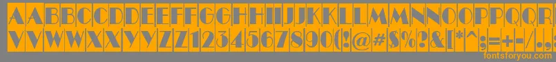 ABenttitulcmnr-Schriftart – Orangefarbene Schriften auf grauem Hintergrund