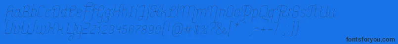 フォントMerijntjeExtralightitalic – 黒い文字の青い背景