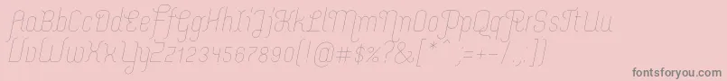 MerijntjeExtralightitalic Font – Gray Fonts on Pink Background