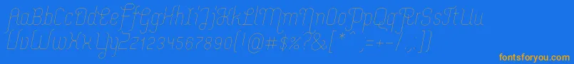 Fonte MerijntjeExtralightitalic – fontes laranjas em um fundo azul