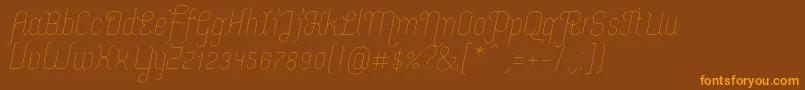 MerijntjeExtralightitalic Font – Orange Fonts on Brown Background