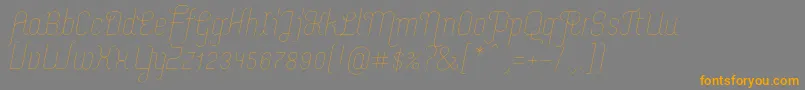 MerijntjeExtralightitalic-Schriftart – Orangefarbene Schriften auf grauem Hintergrund