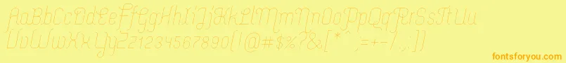 MerijntjeExtralightitalic Font – Orange Fonts on Yellow Background