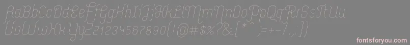 フォントMerijntjeExtralightitalic – 灰色の背景にピンクのフォント