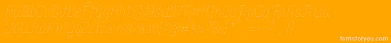 MerijntjeExtralightitalic-Schriftart – Rosa Schriften auf orangefarbenem Hintergrund