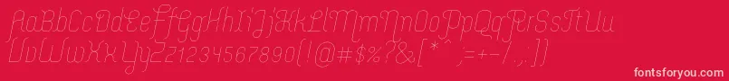 Fonte MerijntjeExtralightitalic – fontes rosa em um fundo vermelho