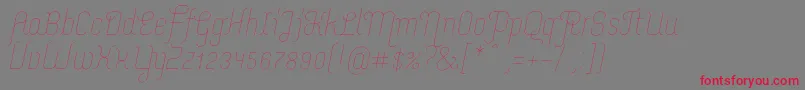 MerijntjeExtralightitalic Font – Red Fonts on Gray Background