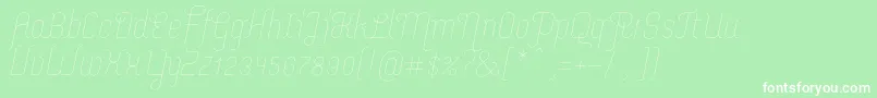 MerijntjeExtralightitalic Font – White Fonts on Green Background