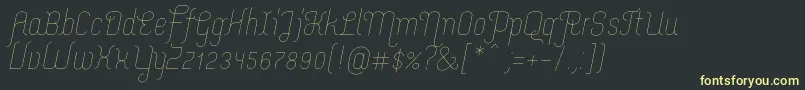 MerijntjeExtralightitalic Font – Yellow Fonts on Black Background