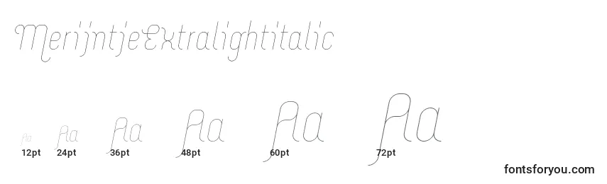 MerijntjeExtralightitalic Font Sizes