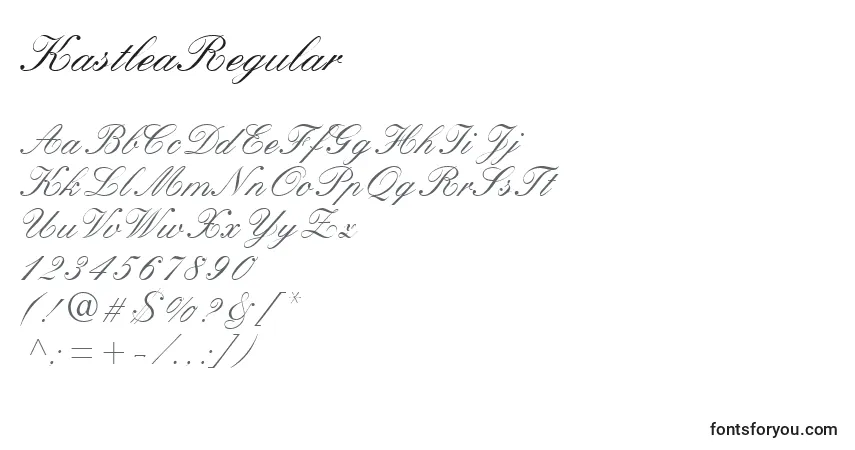 Schriftart KastleaRegular – Alphabet, Zahlen, spezielle Symbole