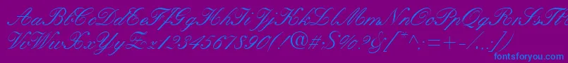 KastleaRegular Font – Blue Fonts on Purple Background