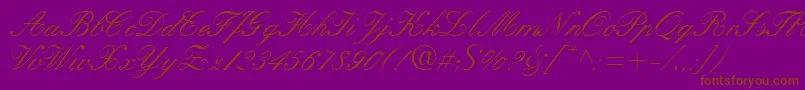 Fonte KastleaRegular – fontes marrons em um fundo roxo