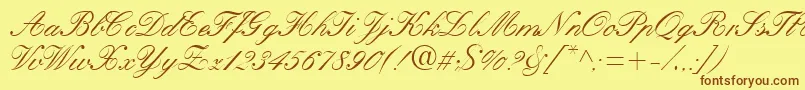 KastleaRegular Font – Brown Fonts on Yellow Background