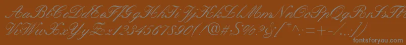 Fonte KastleaRegular – fontes cinzas em um fundo marrom