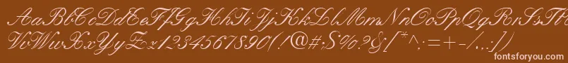 KastleaRegular-Schriftart – Rosa Schriften auf braunem Hintergrund
