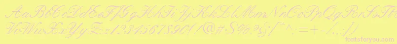 KastleaRegular-Schriftart – Rosa Schriften auf gelbem Hintergrund