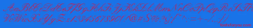 KastleaRegular Font – Red Fonts on Blue Background