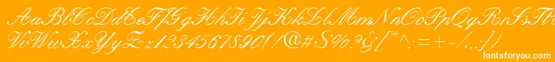 KastleaRegular-fontti – valkoiset fontit oranssilla taustalla