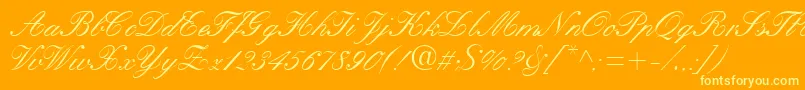 KastleaRegular-Schriftart – Gelbe Schriften auf orangefarbenem Hintergrund
