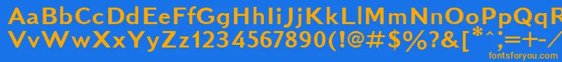 Kudrashovsansctt Font – Orange Fonts on Blue Background