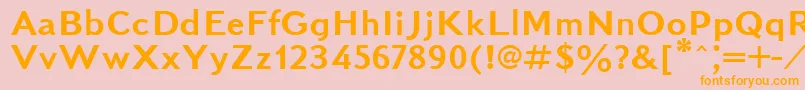 Kudrashovsansctt-Schriftart – Orangefarbene Schriften auf rosa Hintergrund