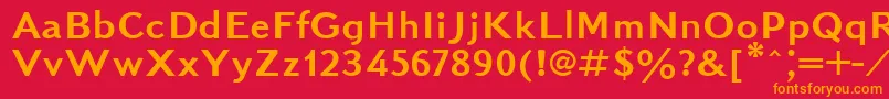 Kudrashovsansctt Font – Orange Fonts on Red Background