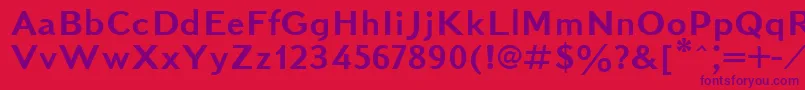 Kudrashovsansctt Font – Purple Fonts on Red Background