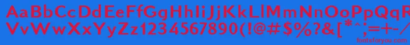 Kudrashovsansctt Font – Red Fonts on Blue Background