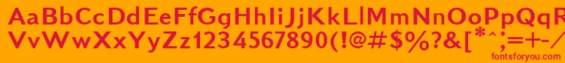 フォントKudrashovsansctt – オレンジの背景に赤い文字