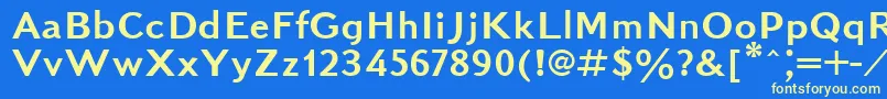 Kudrashovsansctt Font – Yellow Fonts on Blue Background