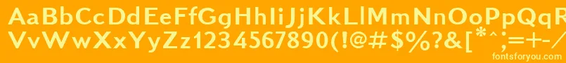 Kudrashovsansctt-Schriftart – Gelbe Schriften auf orangefarbenem Hintergrund