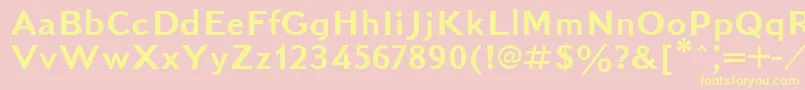Kudrashovsansctt-Schriftart – Gelbe Schriften auf rosa Hintergrund
